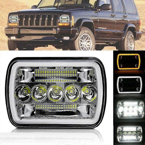 5X7 tommer 7X6 tommer LED Forlygter Hi-Lo Beam Halo DRL til XJ Wrangler YJ