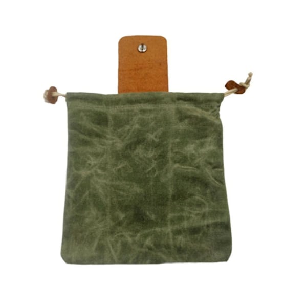 Bushcraft-väska i läder och canvas, hopfällbar vaxad canvas-foderpåse för vandring