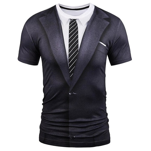 Miesten 3d-puku solmio printed t-paita lyhythihainen pyöreä kaula T-paita L