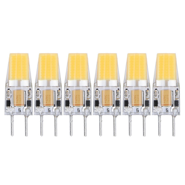 Silikon LED-lampa GY6.35 Glödlampa 5W AC DC12V COB Ljus Energisparlampa 6-pack