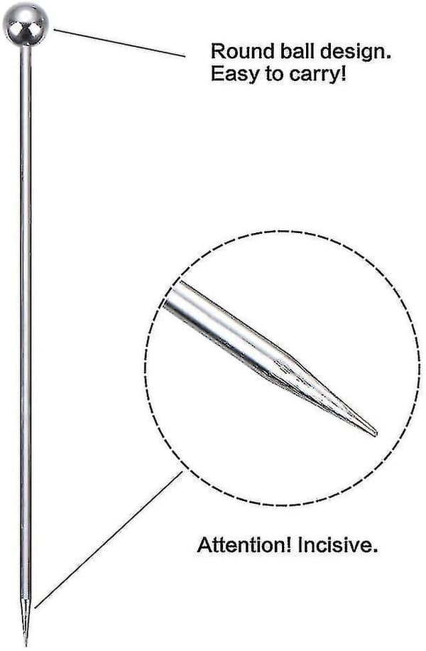 50 stk Cocktailpinner i rustfritt stål, metall Martini-pinner, 4,3\"