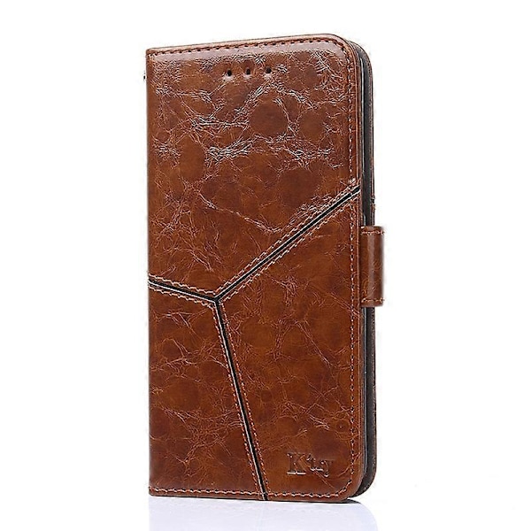 Til Nokia 8.1 Plus / X71 Geometrisk Syning Horisontal Flip TPU + PU Læder Etui med Holder & Kortlommer & Pung