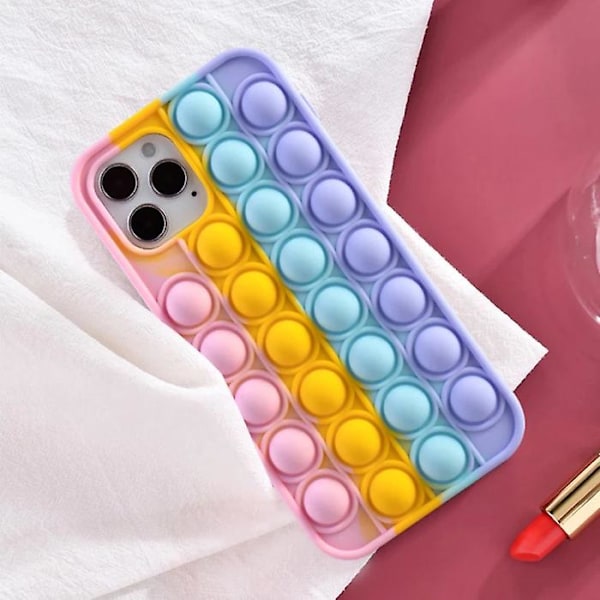 N1986N iPhone 11 Pro Pop It Cover - Silikone Bubble Legetøjs Cover Anti Stress Pink