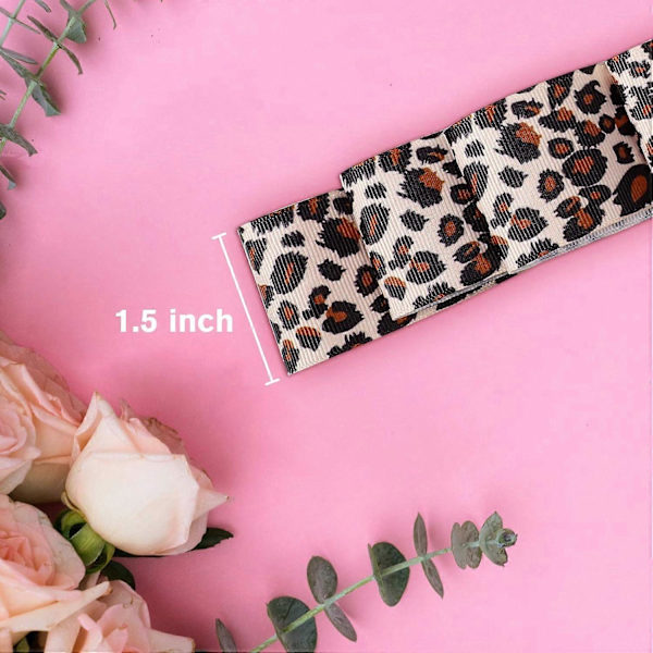 Leopard Print Grosgrain Bånd - 1,5 Tommer 20 Yards Gepard Bånd til Hårbøjler & Håndværk Emballage