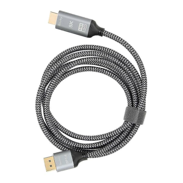 8K HDMI 2.1 - DisplayPort 1.4 -sovitinkaapeli - Uros-naarasliitin