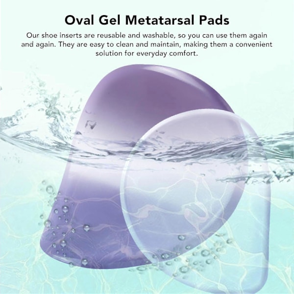 6 Par Förfotskuddar Oval Gel Metatarsalkuddar Lila One Size Fotkuddar Avlastningskuddar