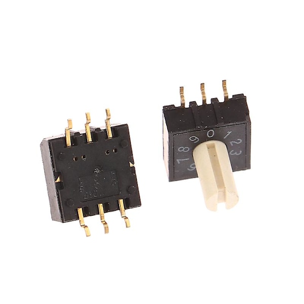 2 st RM3HAF-10 Rotationsvridomkopplare 10 0-9 Kodningsomkopplare Patch 3:3 Med Handtag