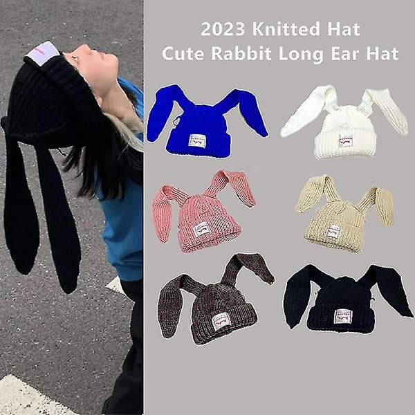 Kanin Langøre Hat Strikket Hat Varmt Hætte Unisex Hætte Beanie Langøre Hat Bunnyhat