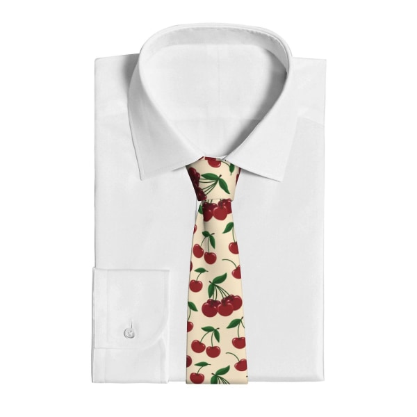 Kirsebærmønster herre slips Mote halsslips Skinny slips Gaver til bryllup, brudgom, forretningsfest