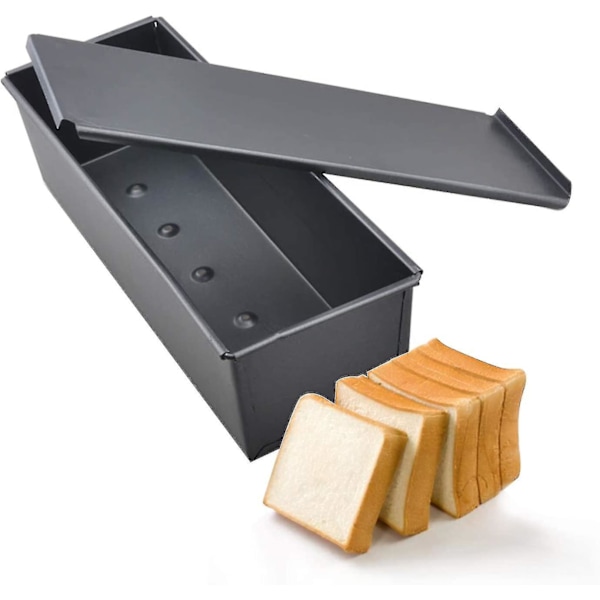 Brödform med lock/bakform tårta brödform/non-stick brödlåda med lock, 12 x 4 x 3 tum Hk