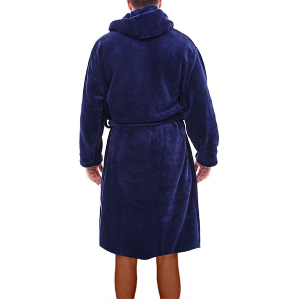 Lång pyjamas i fleece för män Huvbadrock Pyjamas - Mörkblå XL