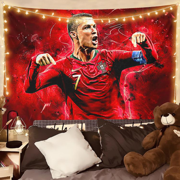 Cr #17 Ronaldo Plakat Hengende stoff Fotballklubb Dekorativt bakteppe Hjemmeteppe Størrelse150*130cm