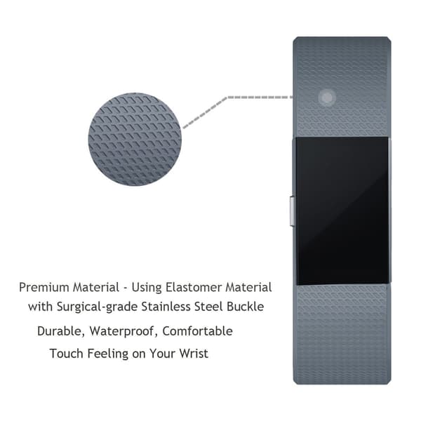 Fitbit Charge 2 ranneke L harmaa