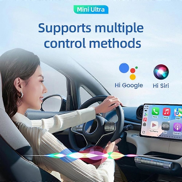 CARLINKIT Mini Ultra Trådlös CarPlay Android Auto Adapter för Kabelansluten CarPlay Android Auto Biluppgradering
