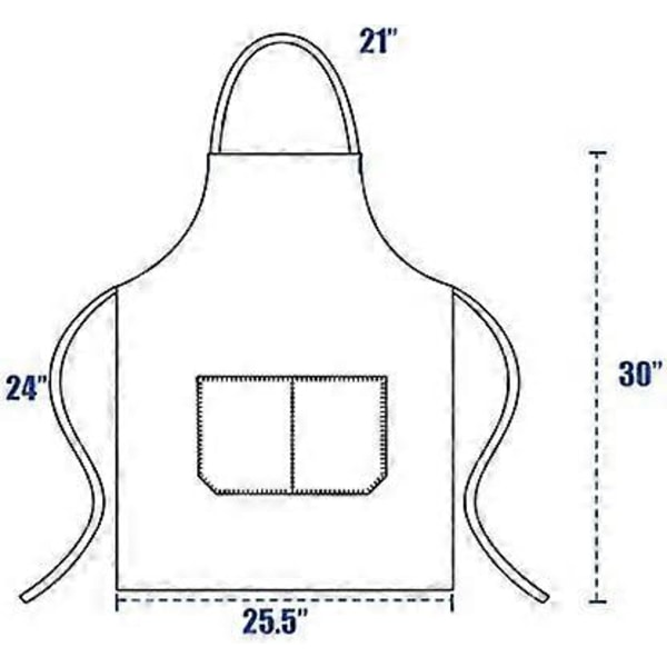 12-pack Enfärgade Haklappar med 2 Fickor - Vita Unisex Förkläden i Bulk för Kök Matlagning Restaurang BBQ Målning Hantverk