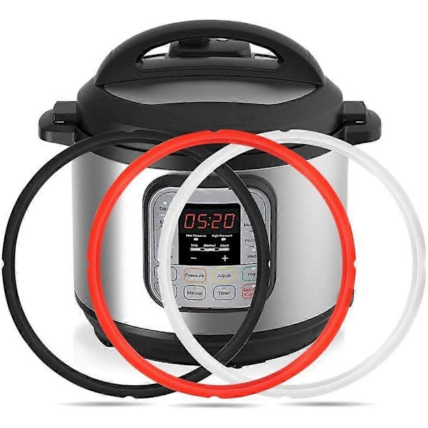 3 STK Silikone Tætningsring 8 Qt til Instant Pot Tætningsring 8 Quart, InstaPot Pakning 8qt, Udskiftnings Gummitætninger, Fødevaregodkendt Silikone Insta Pot Tilbehør