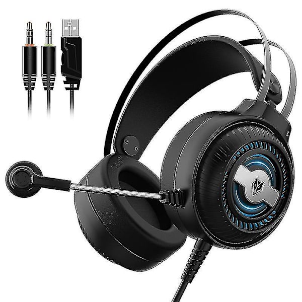 Gaming Headset - Kablet Gaming Headset med Mikrofon og Lydstyrkekontrol