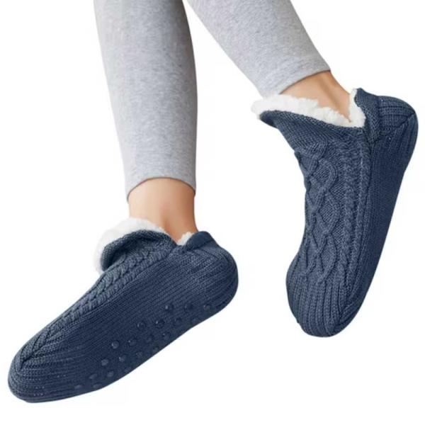 Hjemmesko – Bløde, varme forede hjemmesko Blå 3 størrelser m