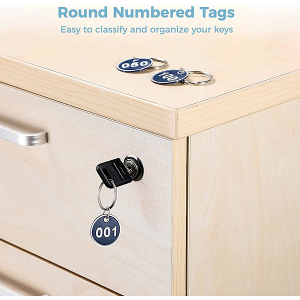 Anjetan nummererede tags, 100 stk. nummer 001-100 stempling nummer tags etiketter til klassificering, runde metal nummererede markering identifikation