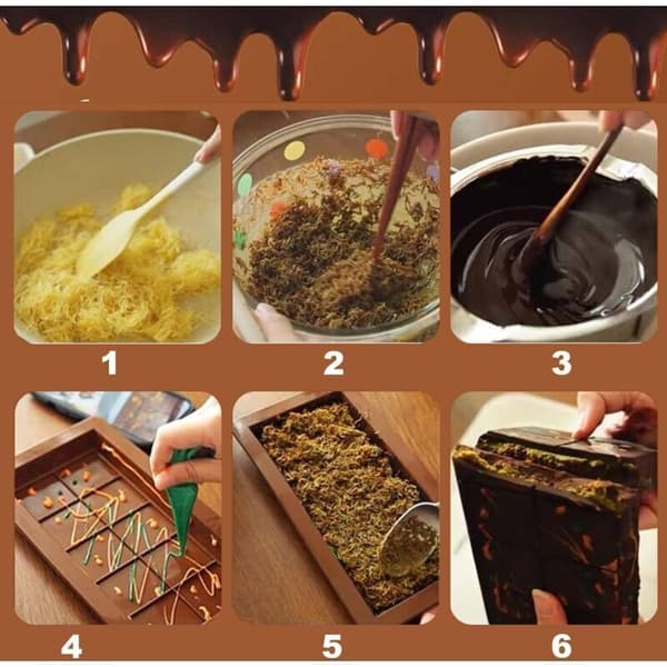 Sæt med 2 dybe chokoladebarforme, silikone chokoladeforme, chokoladebarforme, dybe chokoladeforme