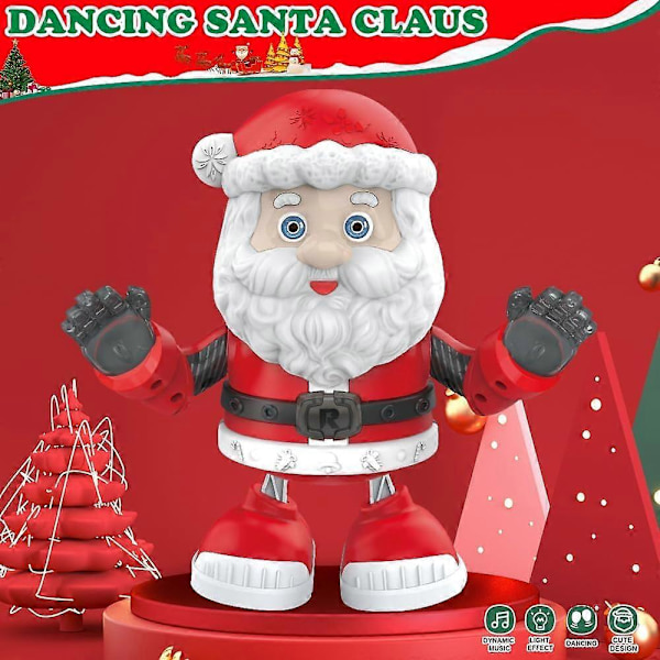 Elektrisk Tomte Leksak, Twerking Tomte, Skakande Tomte Dockor, Jul Elektrisk Dansande Musik Tomte med LED Ljus Docka Julgåva till Barn