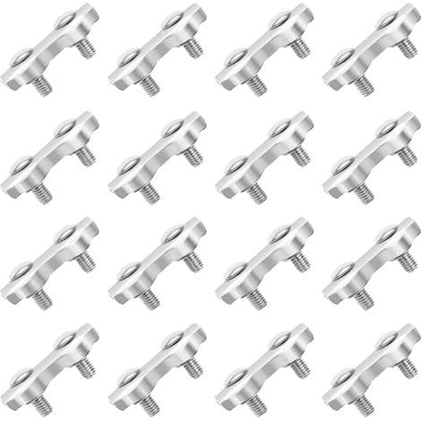 M2 Kabelklemme 18 Stk. Dobbelt Kabelklemme i Rustfrit Stål til 2 mm Rustfrit Stålkabel