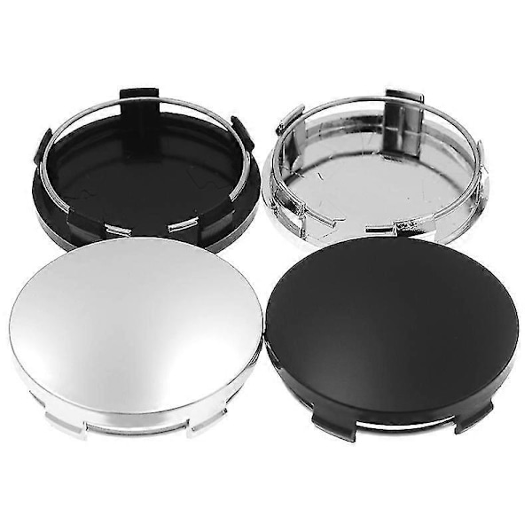 4 st/set Blank 60mm Hjulkapsel Navkapslar Däckfälg Navkapselöverdrag För Universal Modifierad Hjulnavkapsel Fälgcentrumkapslar Överdrag RefitBlack Edition