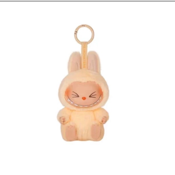 Labubu Macaron Monster Nøkkelring De Spennende Monsters Macarons Vinyl Ansikt Plysj Nøkkelringer Kunst Samleobjekter Leksaker Gaver Til