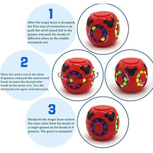 Magisk regnbågsformad pussel, Fidget-sektion, Hjärnspelboll, Stressavlastande leksaker (3-pack, slumpmässiga färger)