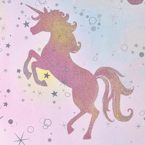 Be Dazzled Dansande Enhörning Tapet Regnbåge Coloroll M1423