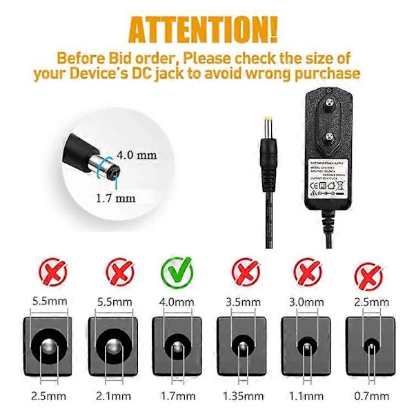 AC Adapter til Bærbar DVD-afspiller
