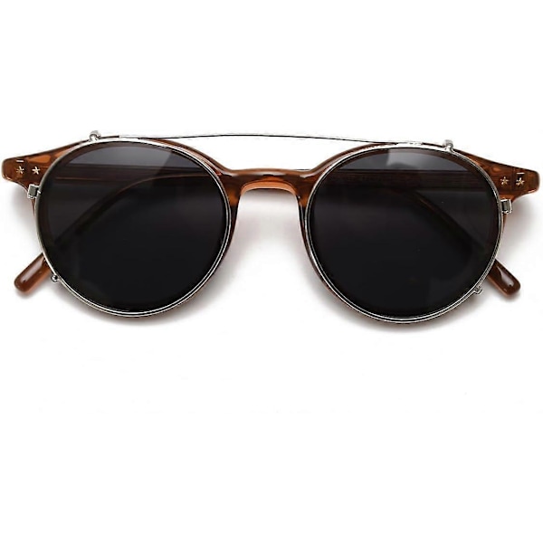 Polariserede Ovale Briller Retro Dame Tr90 Unisex Runde Solbriller Herre Clip On