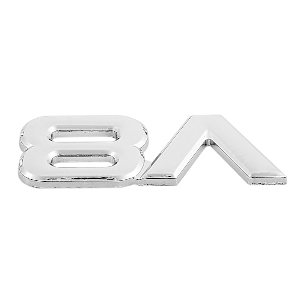 3D Silver Auto Motor V8 Bildekal för Bakluckan Emblem Badge 7,5x3,5cm