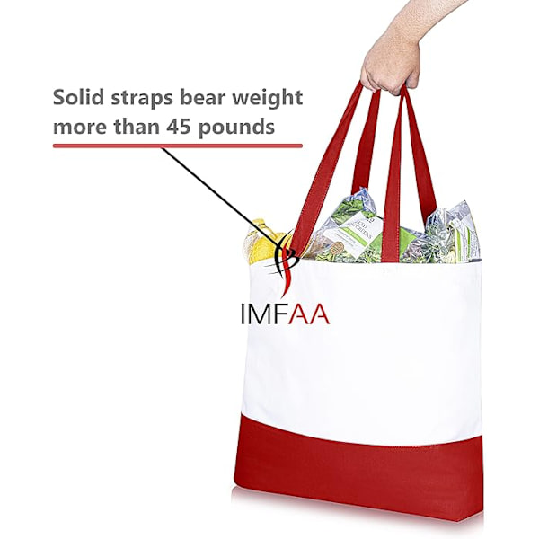 Genanvendelige indkøbsposer, trendy to-farvede poser til håndværk, gør-det-selv og kreative designs Bomuldslærred tote taske.