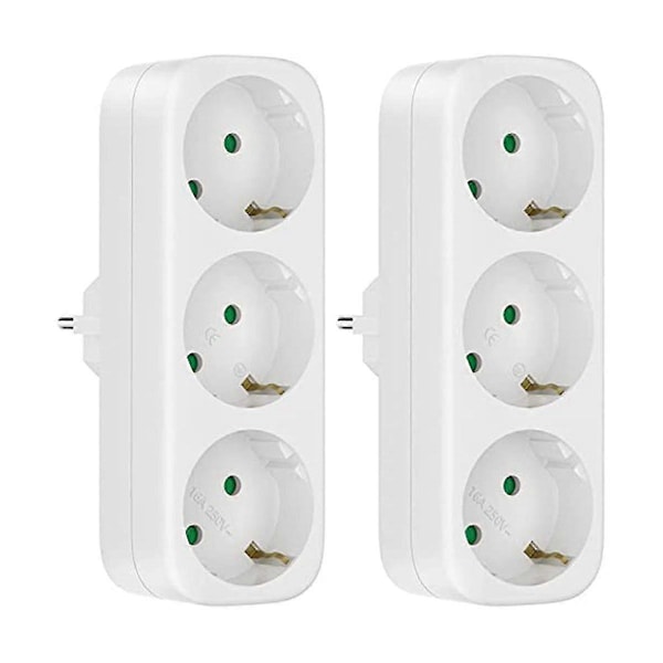 Multikontakt uten kabel, 250v/16a stikkontaktadapter, bærbare stikkontakter, 3680w konverteringsstikkontakt EU-plugg - På lager