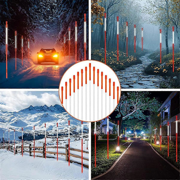 30 st Reflekterande Markörer för Uppfart 122 cm Hög Synlighet Säkerhetsstolpar för Snö för Parkeringsplatser, Gångväg