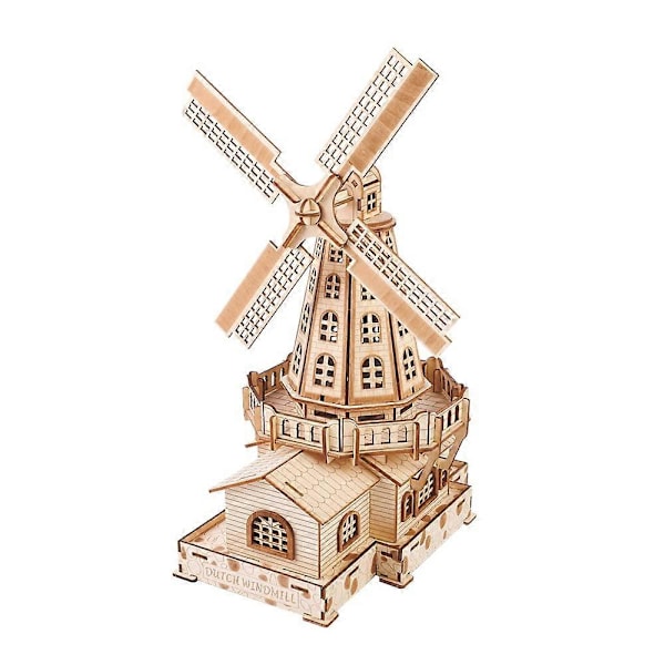3D Træpuslespil Hollandsk Vindmølle Model