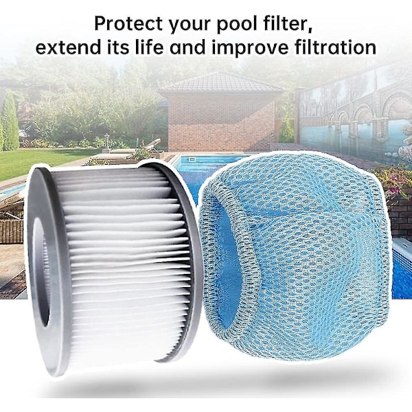 Pakke med 2 beskyttelsesnet kompatibel med Mspa The Spa Filter, netcover til Mspa 90 Plis udskiftningsfilter