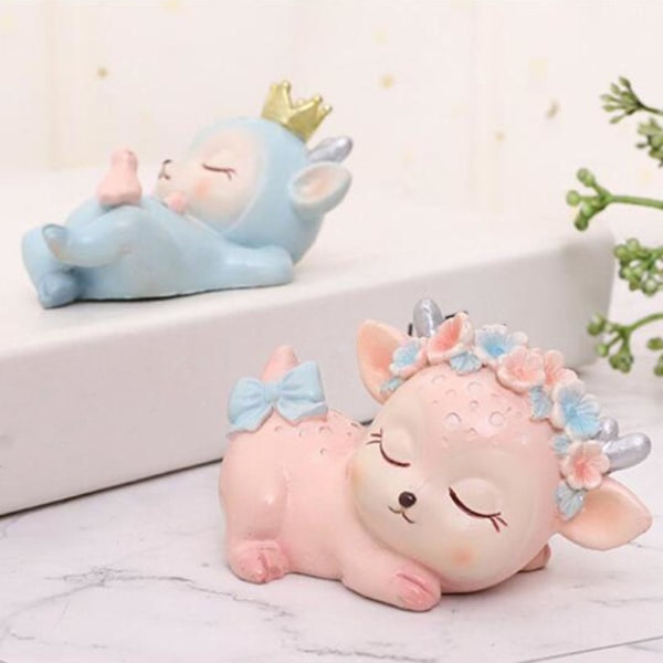 1/2/3/5 Bedårande djurhjortfigurer leksak för babyshower pojke 7x4x8,5cm 1Set