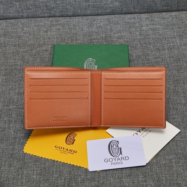 Äkta läder plånbok med flera kortplatser, kort herrplånbok yellow