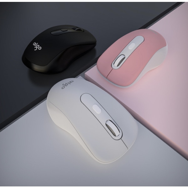 1 st trådlös mus, 2,4G ergonomisk mus, trådlös mus för bärbar dator Windows (vit)