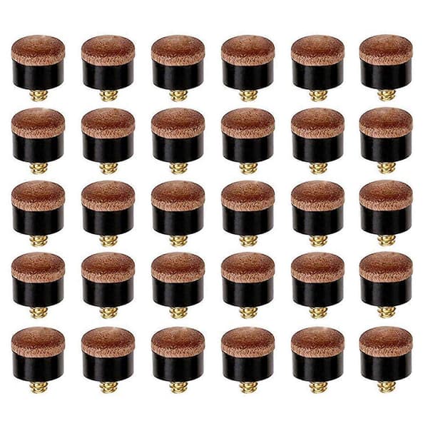 30 stk. Billard Pool Kø Screw-on Tips 12mm Udskiftning Billard Kø Tips til Pool Køer og Snooker
