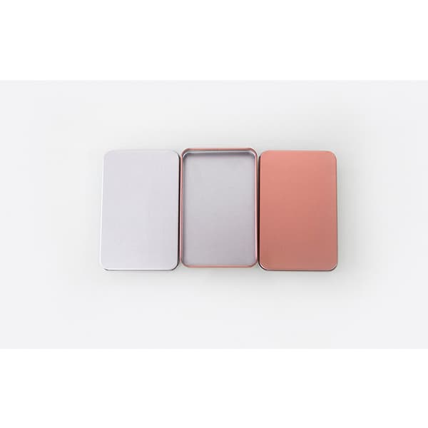 Rektangulær blikkboks - Sølv (12,5x8x1,5cm)
