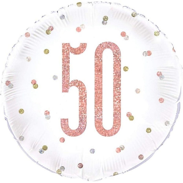 Material: Folie. Bredd: 18 tum. Design: Glitter, Number, Polka Dot, Printed. Tillfälle: 50-årsdag. Observera: Levereras utan luft.
