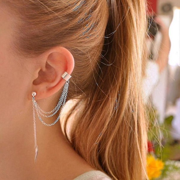 Single Ear Clip Metal Leaf Dusk Ear Stud øredobber smykker