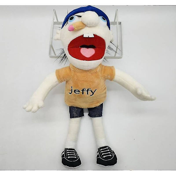 Jeffy Plyschleksak Cosplay Jeffy Hatt Handdocka Spel Stoppade Dockor Barnpresenter 38cm