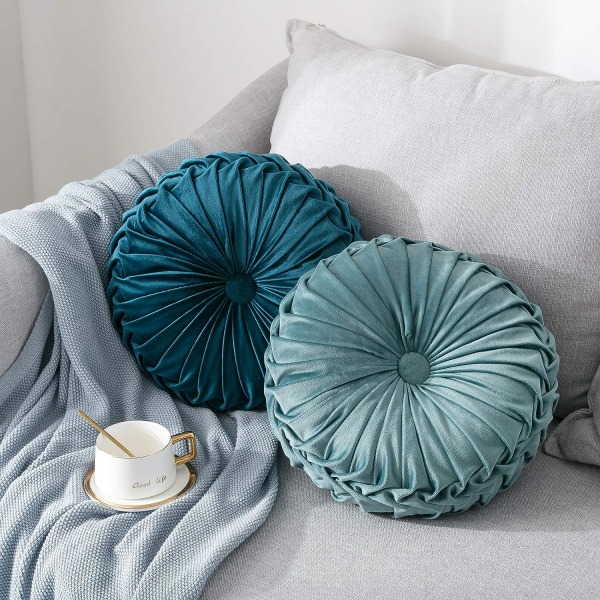 Pyöreä tyynytyyny - yksivärinen samettituoli sohva Kurpitsanheittotyyny Taitettava pyöreä tyyny kodin sisustus 35cm