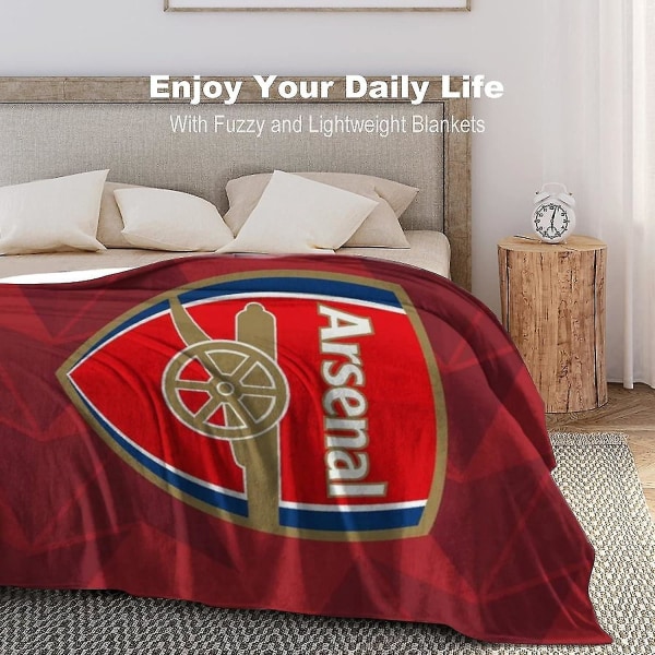 Arsenal F.c. Ultra-myk mikrofleece-pledd for hjemmekos, sofa, seng og koselig varme, lett for alle årstider, gavedekorasjoner, 3d-trykt teppe F