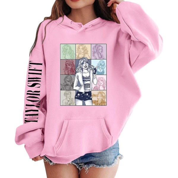 Luvtröjor för flickor 1989 Casual Taylor-tröja Barn Pojkar Swifts Pullover Konsertdräkt med huva för 4-14 år 05 pink 13 to 14 Years