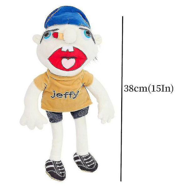 Jeffy Plyschleksak Cosplay Jeffy Hatt Handdocka Spel Stoppade Dockor Barnpresenter 38cm